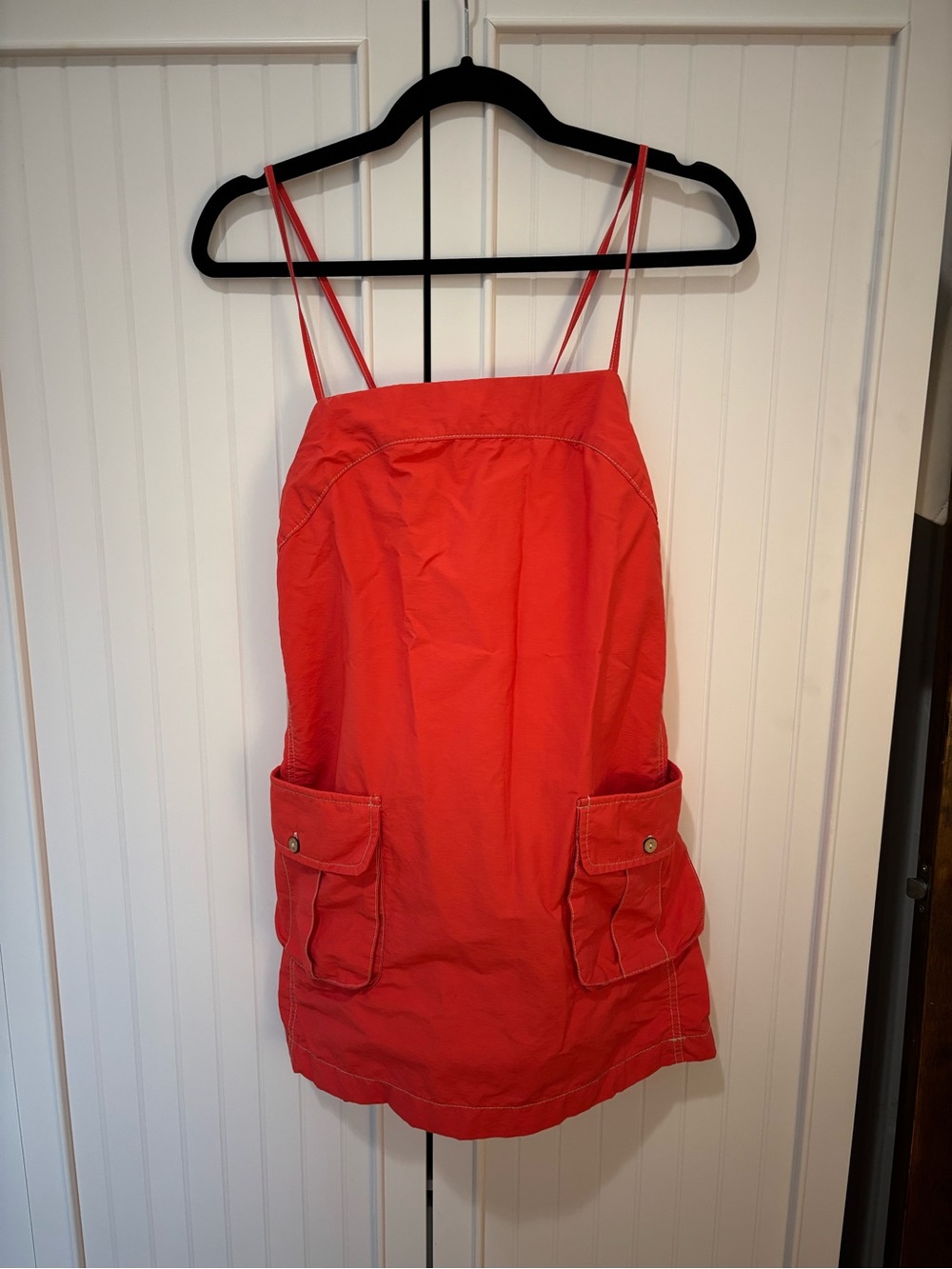 Free people Red Spaghetti-Strap Pocket Dress